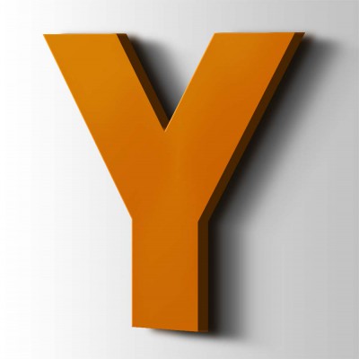 Kunststof Letter Y Big John Acrylaat 2004 Pure Orange - 1
