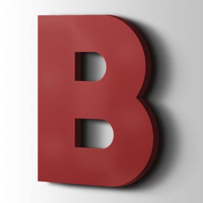 Kunststof Letter B Big John Acrylaat 3001 Signal Red - 1