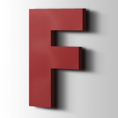 Kunststof Letter F Big John Acrylaat 3001 Signal Red - 1