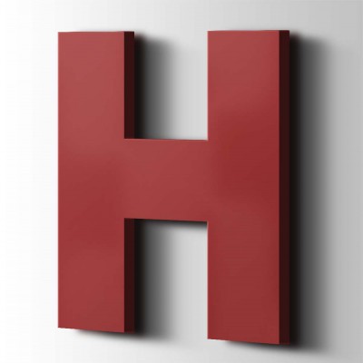 Kunststof Letter H Big John Acrylaat 3001 Signal Red - 1