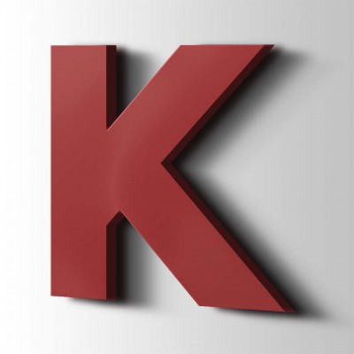 Kunststof Letter K Big John Acrylaat 3001 Signal Red - 1