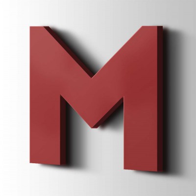 Kunststof Letter M Big John Acrylaat 3001 Signal Red - 1