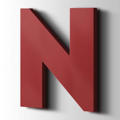 Kunststof Letter N Big John Acrylaat 3001 Signal Red - 1