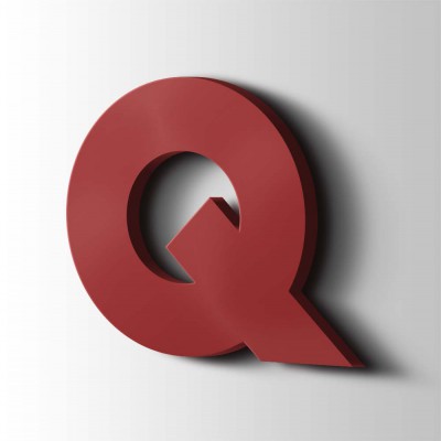 Kunststof Letter Q Big John Acrylaat 3001 Signal Red - 1