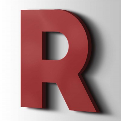 Kunststof Letter R Big John Acrylaat 3001 Signal Red - 1