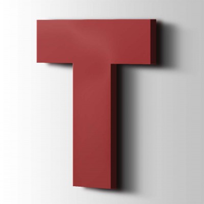 Kunststof Letter T Big John Acrylaat 3001 Signal Red - 1