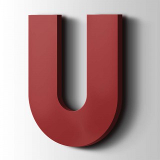 Kunststof Letter U Big John Acrylaat 3001 Signal Red - 1