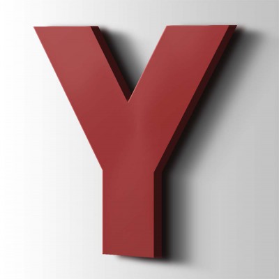 Kunststof Letter Y Big John Acrylaat 3001 Signal Red - 1