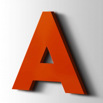 Kunststof Letter A Big John Acrylaat 3020 Traffic Red - 1