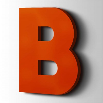 Kunststof Letter B Big John Acrylaat 3020 Traffic Red - 1