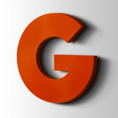 Kunststof Letter G Big John Acrylaat 3020 Traffic Red - 1