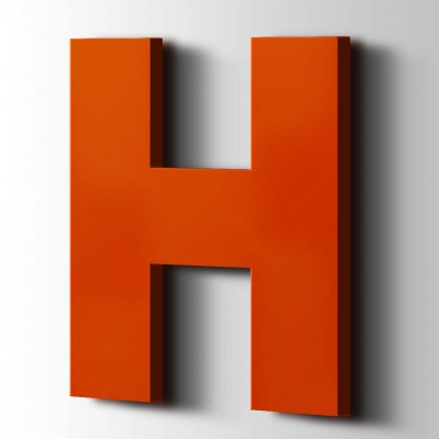 Kunststof Letter H Big John Acrylaat 3020 Traffic Red - 1