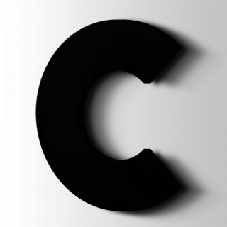 Kunststof Letter C Big John Acrylaat 9005 Jet Black - 1