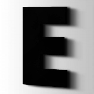 Kunststof Letter E Big John Acrylaat 9005 Jet Black - 1