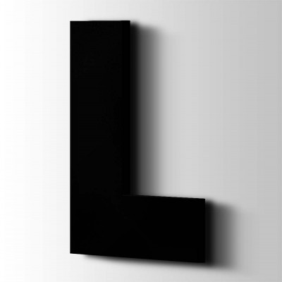Kunststof Letter L Big John Acrylaat 9005 Jet Black - 1