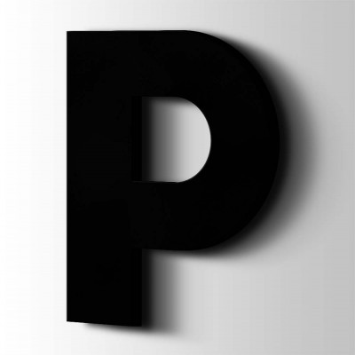 Kunststof Letter P Big John Acrylaat 9005 Jet Black - 1