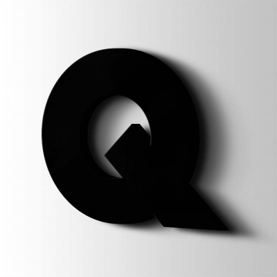 Kunststof Letter Q Big John Acrylaat 9005 Jet Black - 1