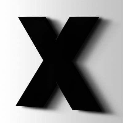 Kunststof Letter X Big John Acrylaat 9005 Jet Black - 1