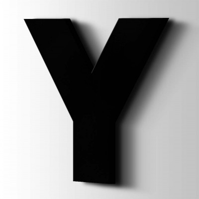 Kunststof Letter Y Big John Acrylaat 9005 Jet Black - 1