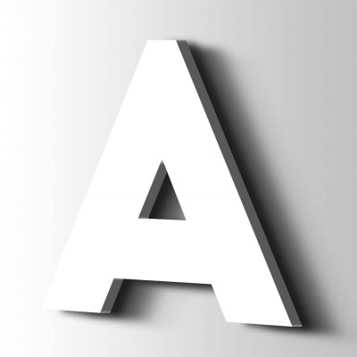 Kunststof Letter A Big John Acrylaat 9016 Traffic White - 1