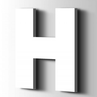 Kunststof Letter H Big John Acrylaat 9016 Traffic White - 1