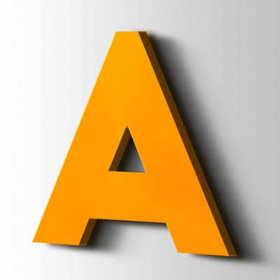 Kunststof Letter A Big John Acrylaat 1003 Signal Yellow - 1