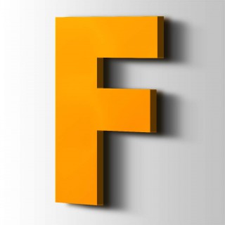 Kunststof Letter F Big John Acrylaat 1003 Signal Yellow - 1