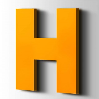 Kunststof Letter H Big John Acrylaat 1003 Signal Yellow - 1