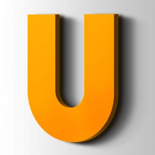 Kunststof Letter U Big John Acrylaat 1003 Signal Yellow - 1