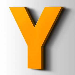 Kunststof Letter Y Big John Acrylaat 1003 Signal Yellow - 1