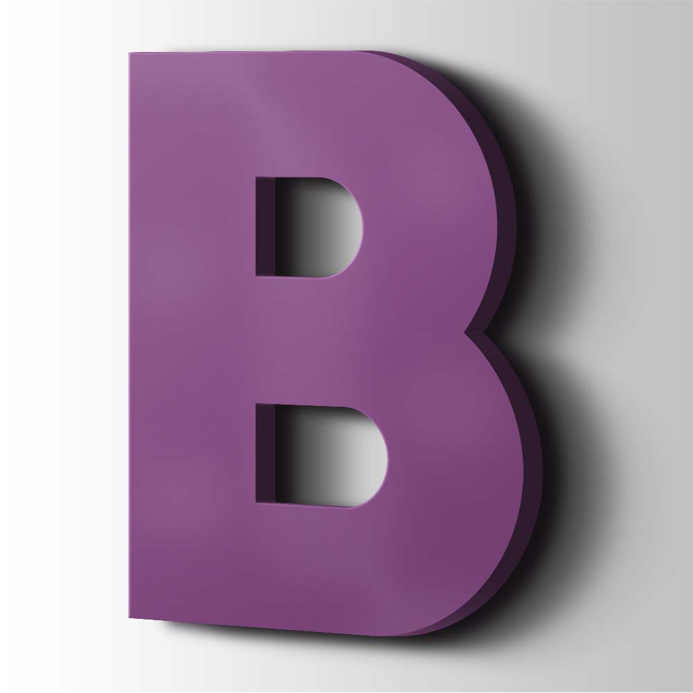 Kunststof Letter B Big John Acrylaat 4008 Signal Violet - 1