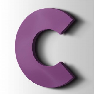 Kunststof Letter C Big John Acrylaat 4008 Signal Violet - 1