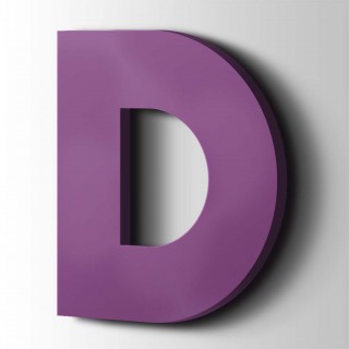 Kunststof Letter D Big John Acrylaat 4008 Signal Violet - 1