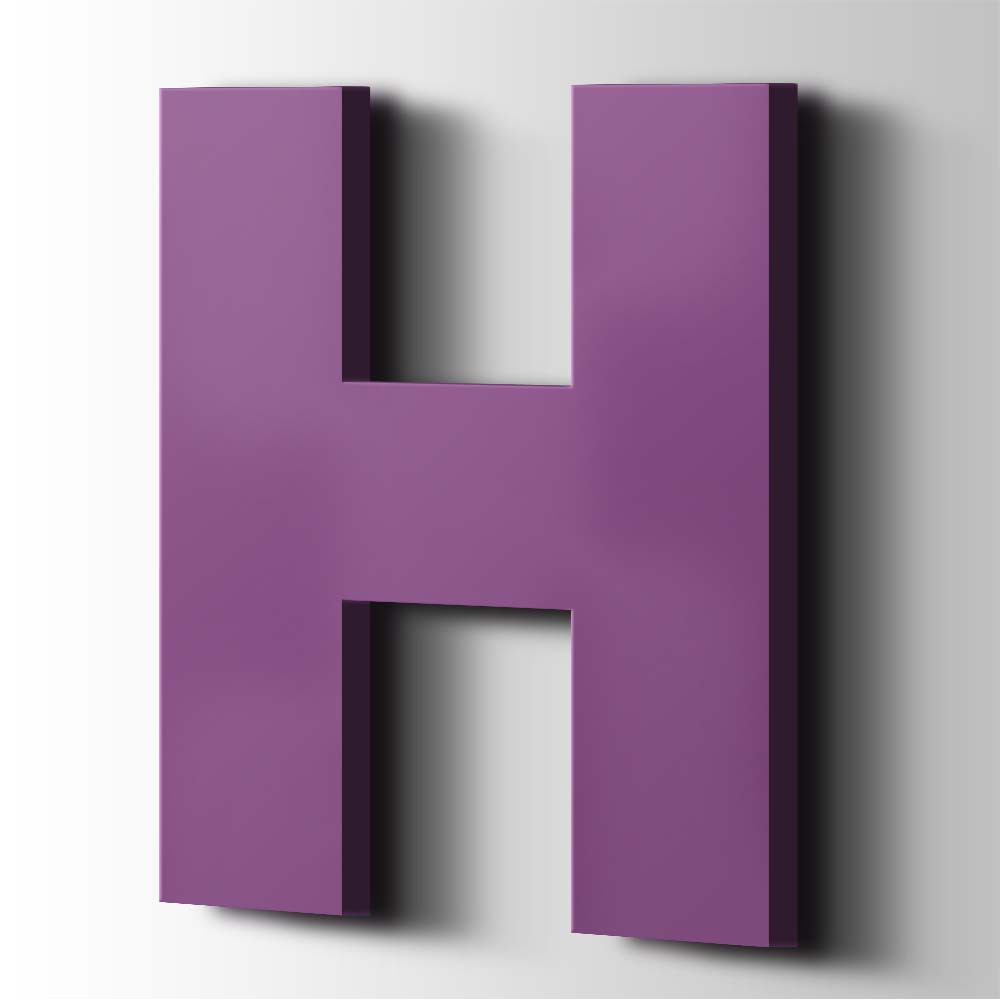 Kunststof Letter H Big John Acrylaat 4008 Signal Violet - 1