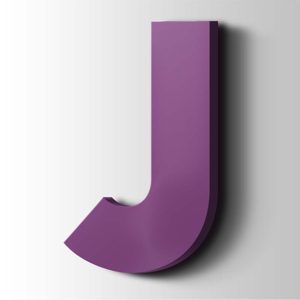 Kunststof Letter J Big John Acrylaat 4008 Signal Violet - 1