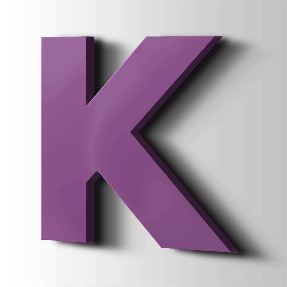 Kunststof Letter K Big John Acrylaat 4008 Signal Violet - 1