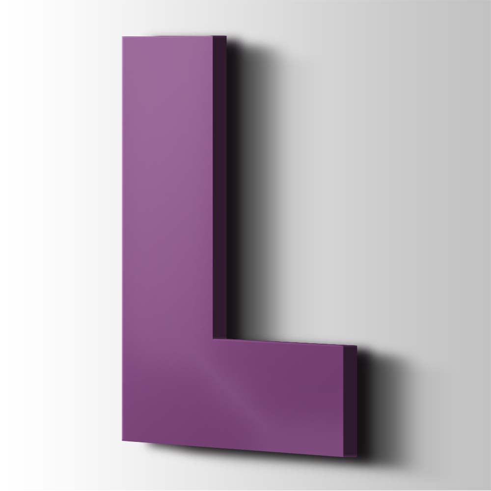 Kunststof Letter L Big John Acrylaat 4008 Signal Violet - 1