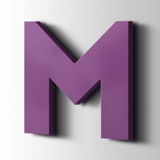 Kunststof Letter M Big John Acrylaat 4008 Signal Violet - 1