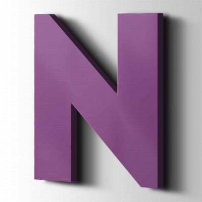 Kunststof Letter N Big John Acrylaat 4008 Signal Violet - 1