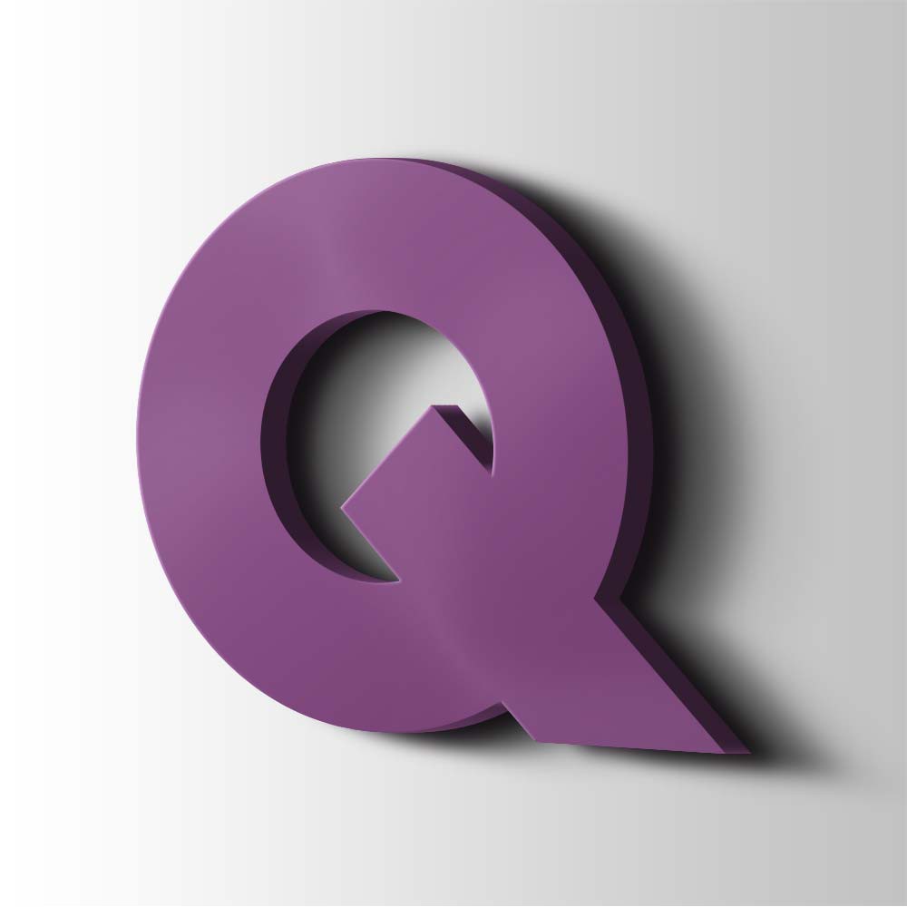 Kunststof Letter Q Big John Acrylaat 4008 Signal Violet - 1