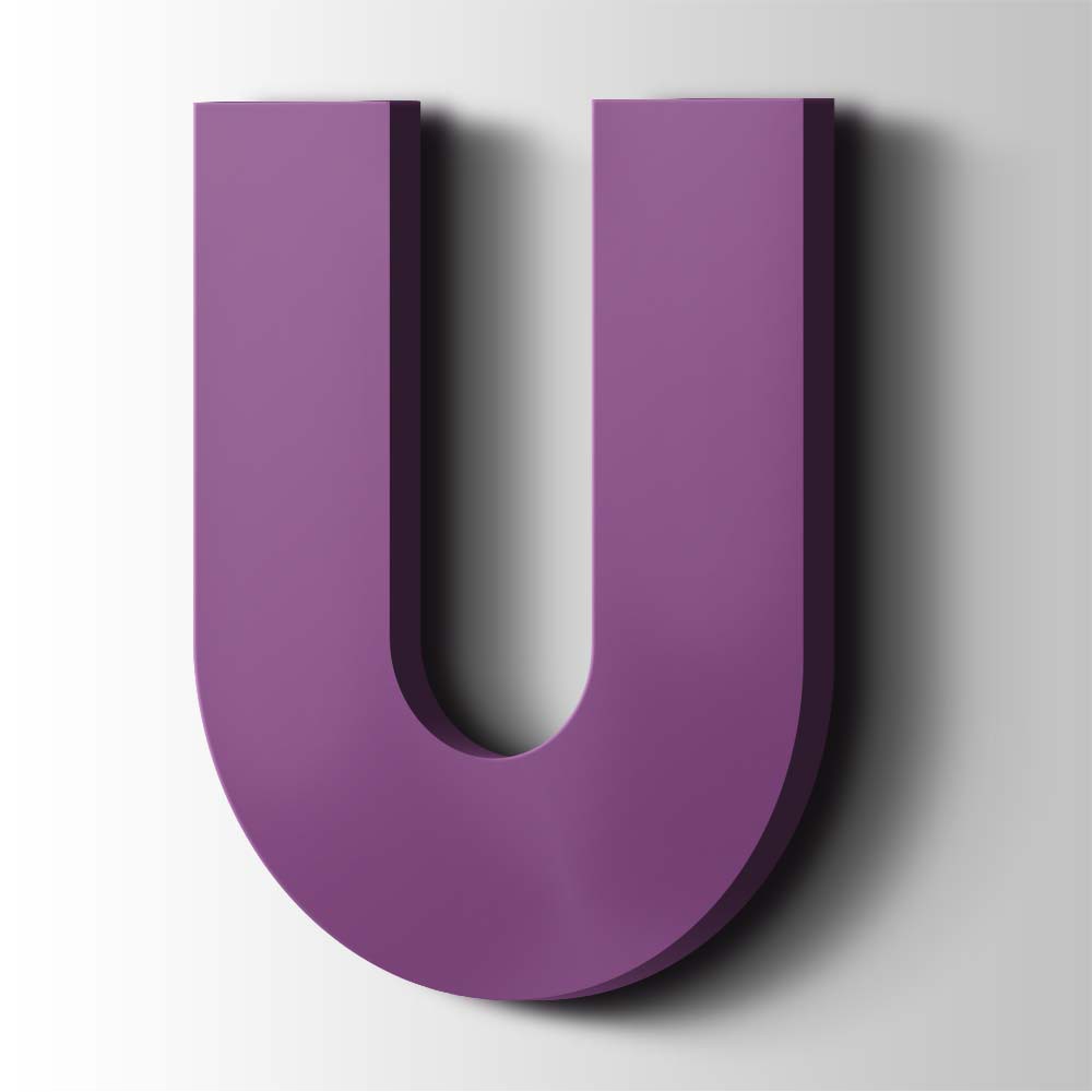 Kunststof Letter U Big John Acrylaat 4008 Signal Violet - 1