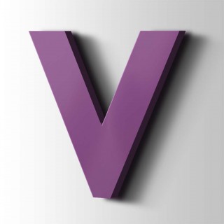 Kunststof Letter V Big John Acrylaat 4008 Signal Violet - 1