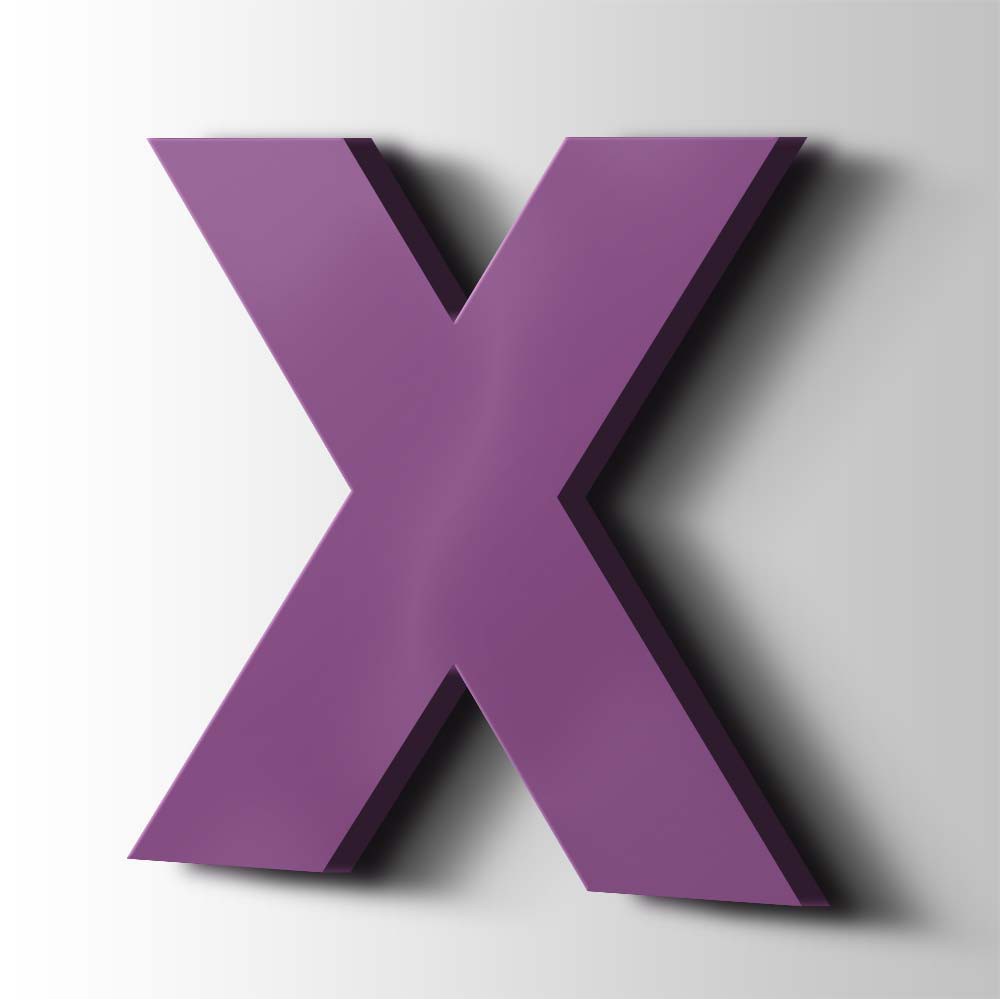 Kunststof Letter X Big John Acrylaat 4008 Signal Violet - 1