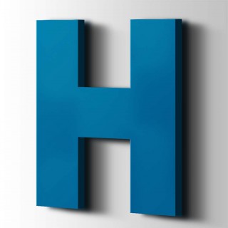 Kunststof Letter H Big John Acrylaat 5015 Sky Blue - 1