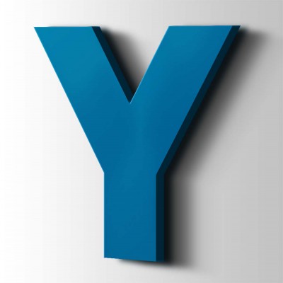 Kunststof Letter Y Big John Acrylaat 5015 Sky Blue - 1