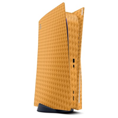 PlayStation 5 Console Skin Carbon Donker Oranje - 1 PlayStation 5 Console Skin Carbon Donker Oranje - 1
