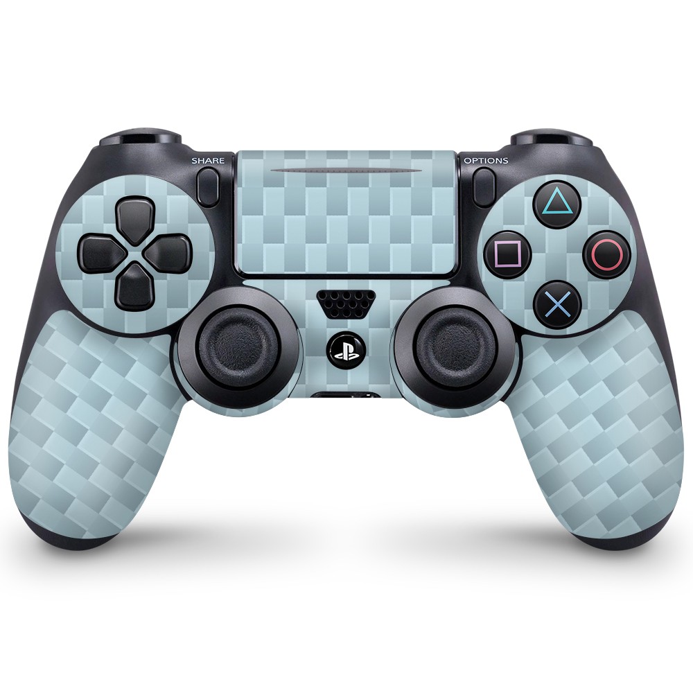 Playstation 4 Controller Skin Carbon Licht Blauw - 1