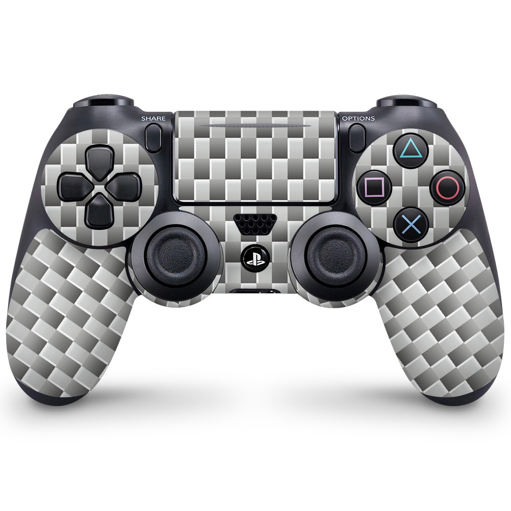 Playstation 4 Controller Skin Carbon Weiß - 1
