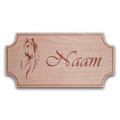 Houten Naambord Klassiek Merrie - 3