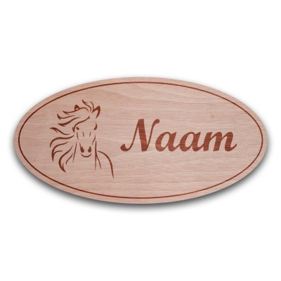 Houten Naambord Ovaal Paard - 3